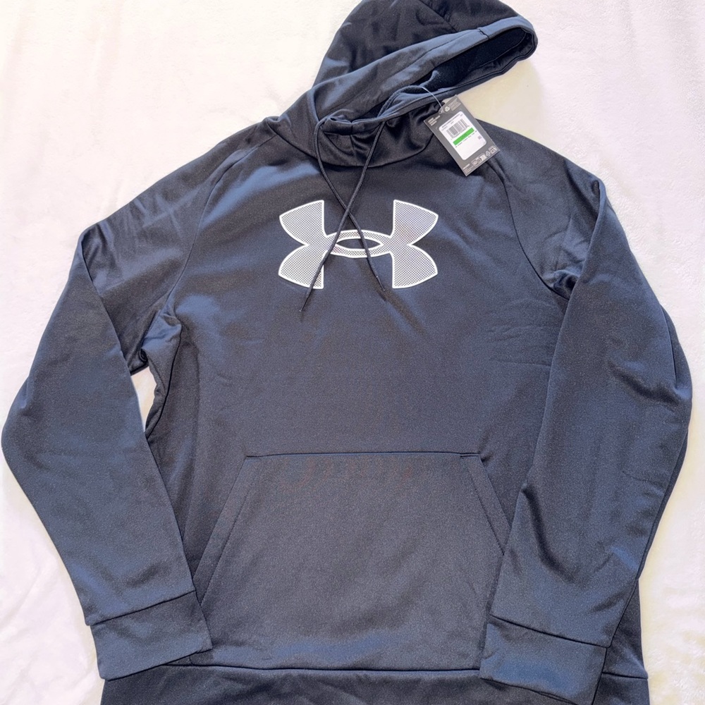 Under Armour Men’s Black Hoodie with Large White Logo